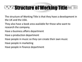 Film working title case study | PPTX