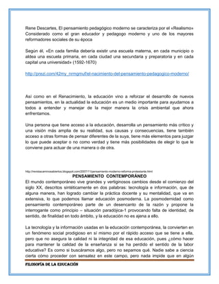 Filosofia de la Educacion | PDF