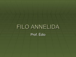 FILO ANNELIDA Prof. Édio 