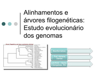 Alinhamentos e
árvores filogenéticas:
Estudo evolucionário
dos genomas
 