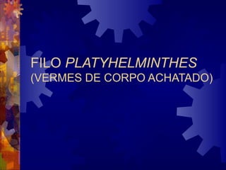 FILO PLATYHELMINTHES
(VERMES DE CORPO ACHATADO)
 