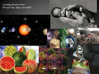 La pregunta por el ser:
Por qué hay algo y no nada?
 