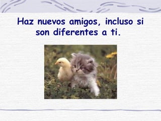 Haz nuevos amigos, incluso si son diferentes a ti.  