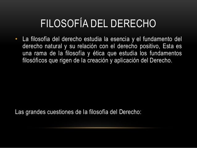 Filosofía del derecho