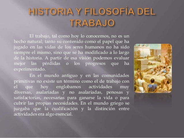 Presentación de Filosofía e historia del trabajo