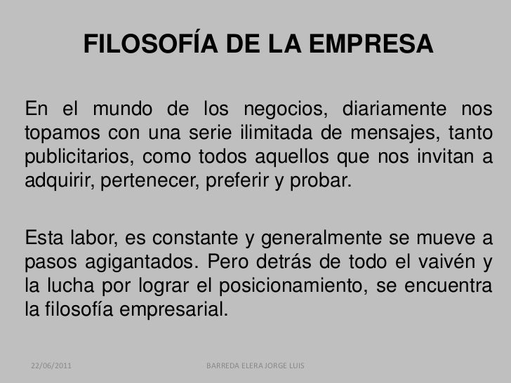 Filosofía empresarial