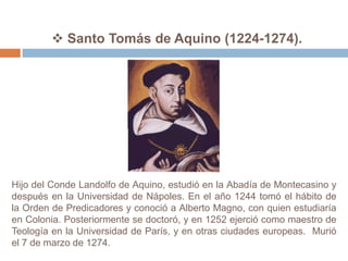 Santo Tomás de Aquino3. Conceptos clave y mapa de la Filosofía Medieval
