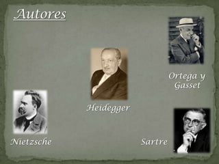 Ortega y
                                  Gasset

            Heidegger



Nietzsche               Sartre
 