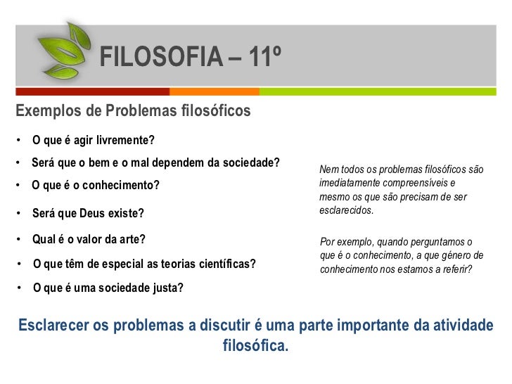 Quais São Os Principais Problemas Filosóficos Levantados Logo Ao Início
