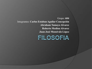 Grupo: 604
Integrantes: Carlos Estaban Aguilar Concepción
Roberto Medina Alvarez
Juan José Monsiváis López
 