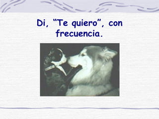 Di, “Te quiero”, con frecuencia.