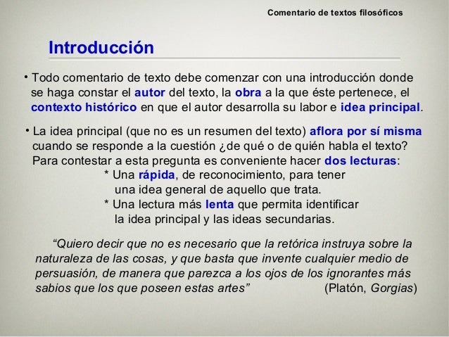 Comentario de textos (filosofía)
