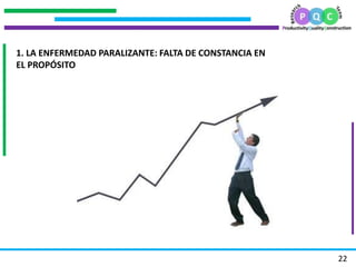 .
                                 .
                             .

    1. LA ENFERMEDAD PARALIZANTE: FALTA DE CONSTANCIA EN
    EL PROPÓSITO
.




                                                           22
 