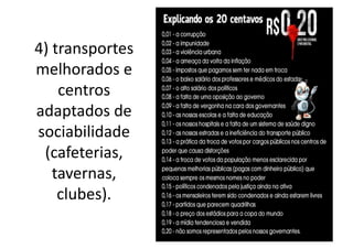 4)	
  transportes	
  
melhorados	
  e	
  
centros	
  
adaptados	
  de	
  
sociabilidade	
  
(cafeterias,	
  
tavernas,	
  
clubes).	
  

 