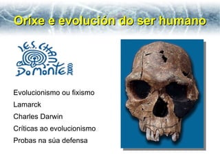 Orixe e evolución do ser humano ,[object Object]