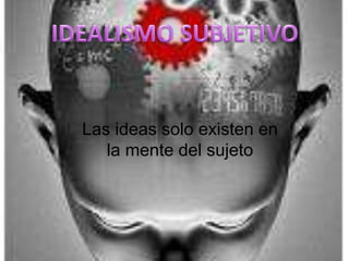 Las ideas solo existen en
   la mente del sujeto
 