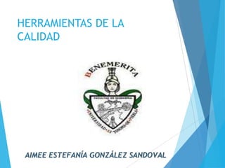 HERRAMIENTAS DE LA
CALIDAD
AIMEE ESTEFANÍA GONZÁLEZ SANDOVAL
 