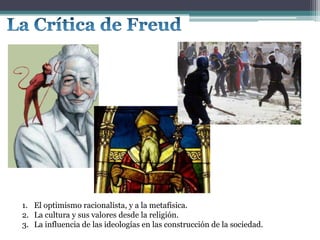 1. El optimismo racionalista, y a la metafísica.
2. La cultura y sus valores desde la religión.
3. La influencia de las ideologías en las construcción de la sociedad.
 