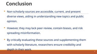 Non Academic Sources Examples Advantages and Disadvantages of Using Non-Scholarly Sources in Research ...
