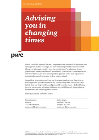140 
exports) or market segments (e.g. green/health growing 
niches), increasing the value added of company’s 
products/services, and using new sales channels (e.g. 
Internet), are some of the alternatives to be carefully 
analysed. This assessment will be key to determining 
the potential for turnaround, but it should not be a 
theoretical exercise only. Growth perspectives are to be 
deeply challenged and supported by specific analysis of 
the customers and products alongside with market 
studies, as well as proper understanding of the sales 
process (including logistics) and comprehensive 
incentive sales plans. 
Another option to address growth is the 
opportunity for consolidation that is increasingly on 
the table as competition struggle/collapse, which 
should not be seen as a cost-saving only opportunity, 
but must have a commercial rationale as well, with 
identifiable opportunities for complementary product 
mix, markets or clients. 
In summary, it will be key to identifying specific 
actions to increase the top line, even with the 
expected economic downturn, bearing in mind that 
through consolidation or organic growth (volume or 
price), it will be almost impossible to qualify for a 
successful turnaround, if no specific growth areas are 
identified. 
Cost optimisation 
After having this as a top priority in the last few 
months, with some cost savings already delivered this 
will represent a real challenge for the majority of the 
businesses, but not an impossible mission. It will require 
a very detailed and systematic exercise of revisiting the 
full operating model of the company, as if a greenfield 
operation is being setup. 
A typical mistake is to find savings by analysing 
historical cost structures and determine saving targets. 
This may help to find some efficiency, but will not be 
transformational for the company. 
The “blank paper” exercise is not an easy exercise, 
and will probably end up with a significant mismatch 
on the number and qualification requirements of your 
personnel structure, as well as other significant 
surprises on the unnecessary costs being borne by the 
business. Significant required changes are anticipated 
to increase productivity. On the staff side, the most 
sensible one, it will be the time for open and honest 
communication. Undoubtedly, labour laws are key for 
this analysis and may represent a key constraint, but 
not running the exercise will not create the business 
case to challenge unions, workers associations or 
individuals. 
The exercise should not be a back-office/ 
administrative tasks’ optimisation exercise only, 
since all production/operation should be challenged, 
but on those areas the expectation is that huge 
savings are possible, regardless of whether the 
company is already operating on a shared services 
group basis. 
Cash and working capital optimisation 
This is one of the tremendous potential areas for 
improvement on most Portuguese companies. 
Reducing working capital and restricting cash payments 
during difficult periods cannot be called ‘cash and 
working capital management’. 
Before being able to set up a proper cash 
management strategy, the company needs to answer 
questions as follows: 
• Is there a cash forecasting (short/medium and 
long-term) procedure in place? Although not many 
‘yes’ answers are expected, the accuracy of such 
forecasting exercises needs to be assessed. 
• Who is responsible for the inputs and for 
monitoring deviations? The ones in-charge of 
inflows or outflows should be involved and hold 
accountable. 
• Are your creditors (including banks) familiar with 
your outflows forecast and happy with its reliability 
and robustness? 
• Have your procurement terms (cost, payment 
period, service level) been optimised recently? 
• Do you have the inventory required by the 
business or the one you could not sell? 
• How much do you know about your clients 
payment strategy/procedures and cash constrains? 
Can you find alternative mechanisms to increase 
certainty of inflow forecasts? 
• Do you manage your cash or you simply look into 
what is available? 
Cash and working capital management can be 
subject to improvement initiatives if key drivers are 
properly identified and measured over time, and given 
the poor (or lack off) existing cash management 
practices amongst Portuguese companies, significant 
benefits can be anticipated from specific action in 
this area. 
Proper and enthusiastic management 
Leadership is missing! If the business is facing a 
downturn it is probably because it is facing a lack of 
proper management and/or leadership, unless the crisis 
is all across the sector. Even in this scenario, the 
companies that will successfully and firstly complete the 
turnaround will be the ones having a robust, proactive 
and enthusiastic management that is able to lead a 
quite demanding restructuring exercise. 
Engaging a Chief Restructuring Officer is strongly 
recommendable, not only because the type of issues, 
challenges and decisions require a specific expertise 
that typical management does not have, but because 
the day-to-day business requires full concentration 
and commitment from the management, which is 
 