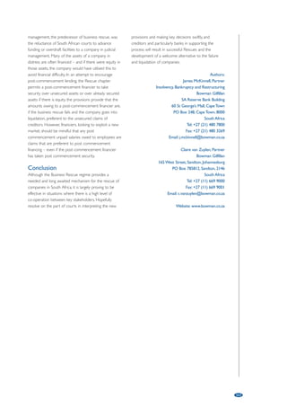 146 
working capital management, meaningful monthly 
budgets and operational and financial reports), an 
experienced distress investor is used to seeing and 
using, can be successfully implemented and work in 
Russia. We know, we have done it. In fact, in Russia 
where the business owners are traditionally focused 
on cash and cash management, it is sometimes a lesser 
stress on the organisation to introduce proper 
treasury controls than in Western companies. 
While the insolvency law application is notoriously 
inefficient, resulting in eclectic restructuring “bed 
partners” and strange consensual deals, well-tested 
collateral enforcement tools and methods allow loan-to- 
own conversions of assets and businesses. Of 
course, the process is usually complicated by the 
convoluted legal structures, the legacy of frenzy deal-making 
activities and tax optimisation actions. Still, the 
complexity and the associated risks are manageable. 
Conclusion 
Russia is in the beginning of its journey to become a 
distressed investor playground, but the foundation is 
being laid today. For an early entry investor, the 
opportunity to earn the returns commensurate or in 
excess of the risks is here, the banks are learning to 
play by the rules, and experienced professionals are 
ready to guide you through the intricacies of the 
Russian environment and assist in execution. 
Authors: 
Alexei Evgenev, Managing Director 
Maxim Frangulov, Managing Director 
Elena Tsaturova, Senior Director 
Alvarez  Marsal CIS LLP 
Sadovnicheskaya Street 14/2 
Moscow 
Russia 115035 
Tel: +7 495 988 7745 
Email: aevgenev@alvarezandmarsal.com 
mfrangulov@alvarezandmarsal.com 
etsaturova@ alvarezandmarsal.com 
Website: www.alvarezandmarsal.com 
 