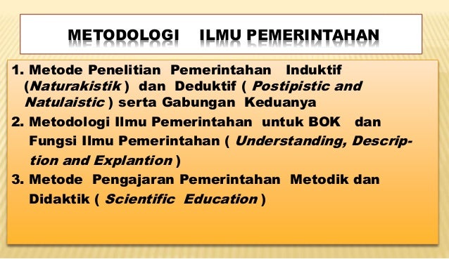 Filsafat Dan Metodologi Ilmu Pemerintahan Prof Tjahya
