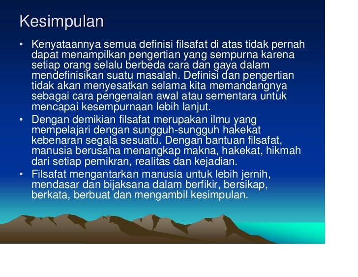 Kesimpulan Kejadian 8 1 22 Filsafat ilmu