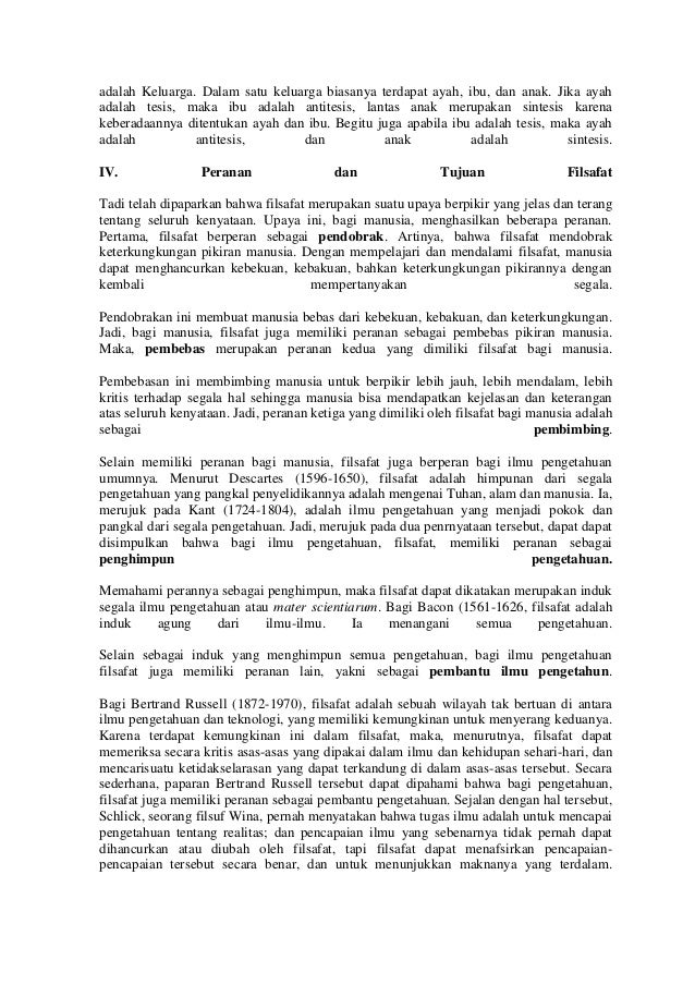 Tesis sintesis antitesis adalah