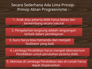 Comprehensive Overview of Progressivism Philosophy in Education | PPTX
