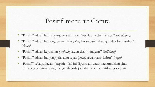 Filsafat Positivisme Auguste Comte