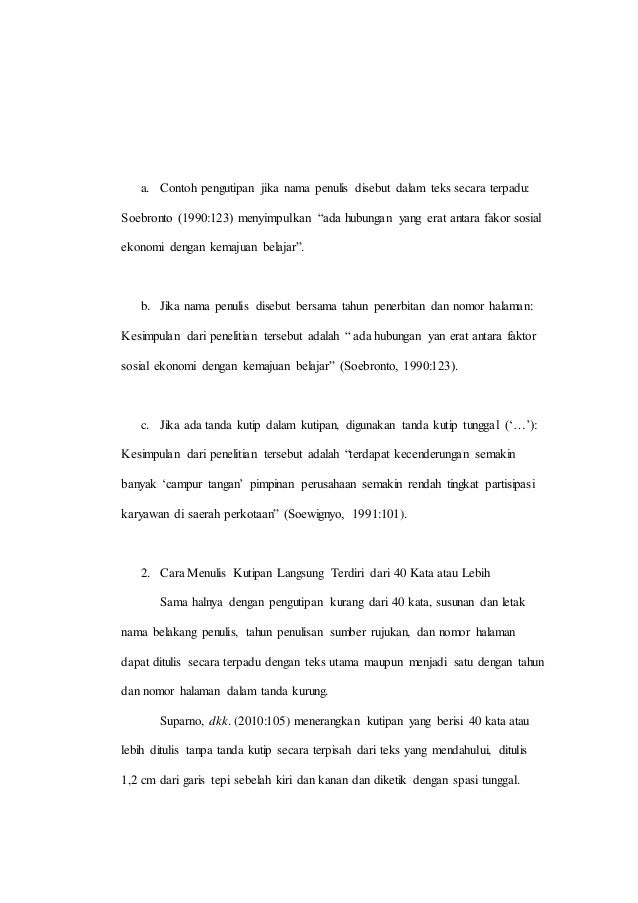 Kutipan Dan Cara Menulis Kutipan