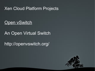 Xen Cloud Platform Projects


Open vSwitch

An Open Virtual Switch

http://openvswitch.org/




                  
 