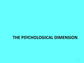 THE PSYCHOLOGICAL DIMENSION
25
 