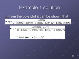 Example 1 solution
From the pole plot it can be shown that
58
 