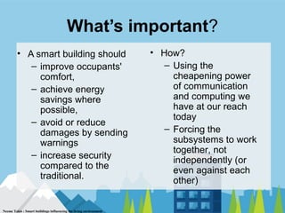 Smartbuilding Conclusion Summary of smart building | PPT