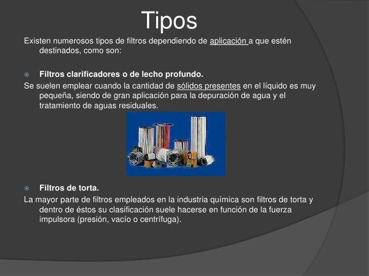 Tipos de filtracion industrial