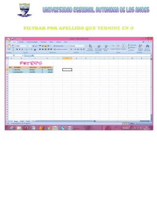 Filtrar datos excel