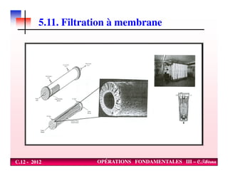 5.11. Filtration à membrane
C.12 - 2012 OPÉRATIONS FONDAMENTALES III – C.Tibirna
 
