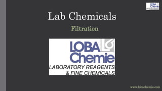 Lab Chemicals
Filtration
www.lobachemie.com
 