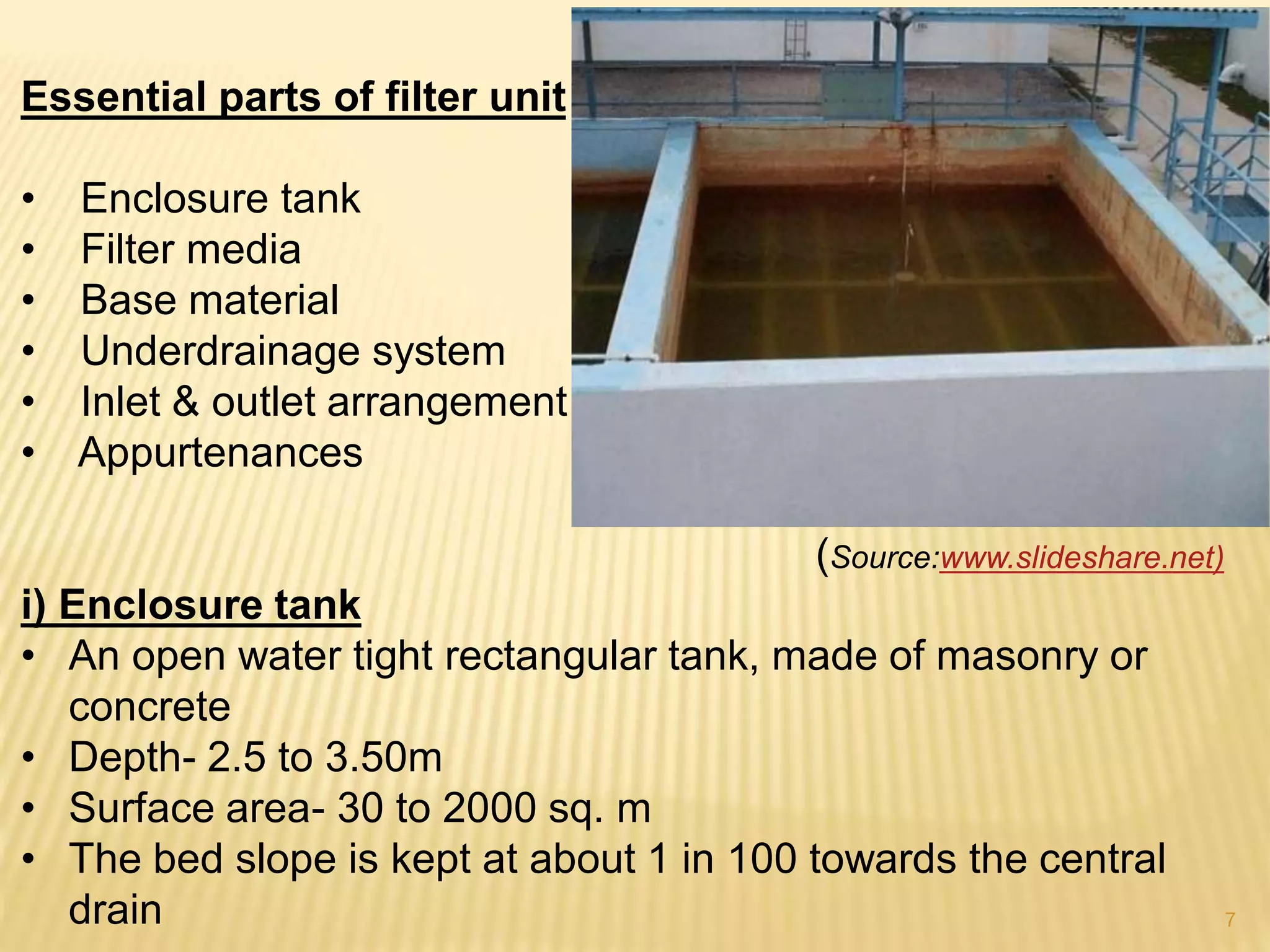 Filtration in water treatment PPT
