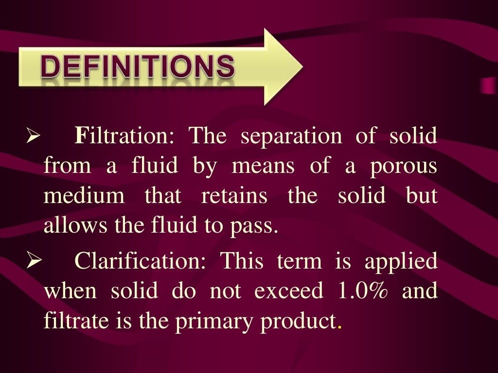 Filtration and Clarification