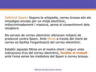 Filtres per organitzar el correu electrònic amb diferents clients Webmail “Horde”  
