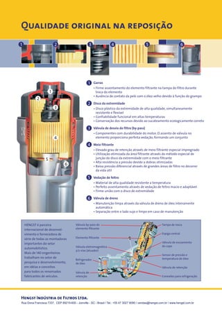 Rua Dona Francisca 7337, CEP 89219-600 - Joinville - SC - Brasil / Tel.: +55 47 3027 9090 / vendas@hengst.com.br / www.hengst.com.br

 