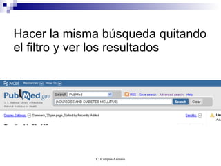 Hacer la misma búsqueda quitando el filtro y ver los resultados 