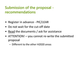SME Instrument: experiences from the 1st call