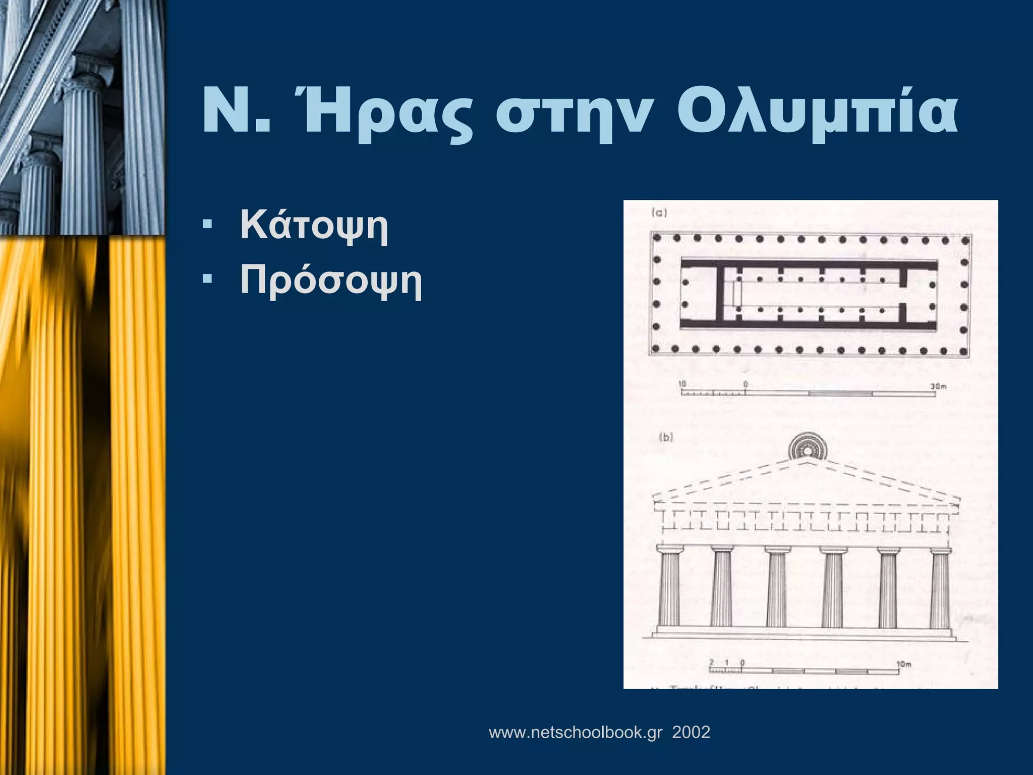 Ν. Ήρας στην Ολυμπία Κάτοψη Πρόσοψη 