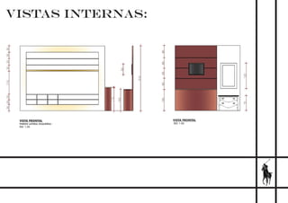 VISTAS INTERNAS:
VISTA FRONTAL
PAREDE LATERAL ESQUERDA -
ESC 1:50
VISTA FRONTAL
ESC 1:50
 