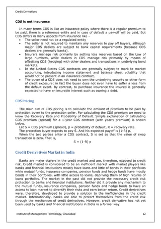 Fim project credit derivatives in india | PDF