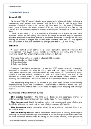 Fim project credit derivatives in india | PDF