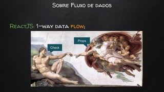 Sobre Fluxo de dados
ReactJS: 1-way data flow;
Check
Props
 